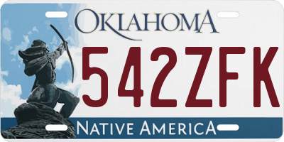 OK license plate 542ZFK