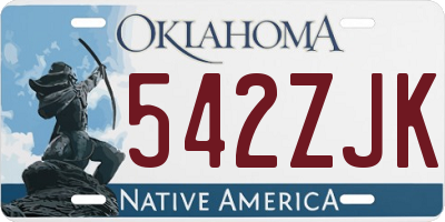 OK license plate 542ZJK