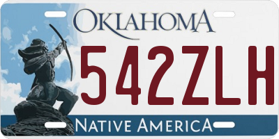 OK license plate 542ZLH