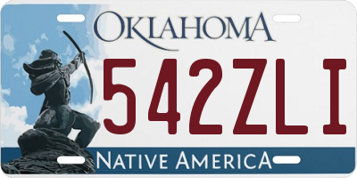 OK license plate 542ZLI