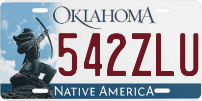 OK license plate 542ZLU