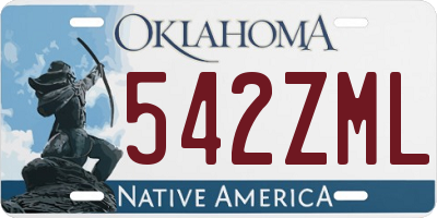 OK license plate 542ZML