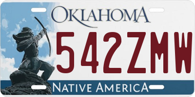 OK license plate 542ZMW