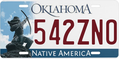 OK license plate 542ZNO