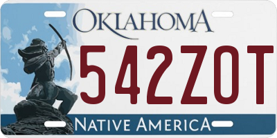 OK license plate 542ZOT