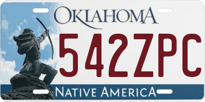 OK license plate 542ZPC