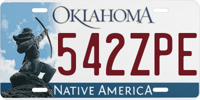 OK license plate 542ZPE
