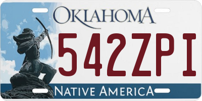 OK license plate 542ZPI