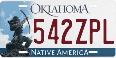 OK license plate 542ZPL