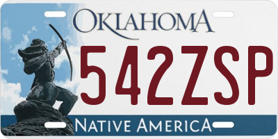 OK license plate 542ZSP
