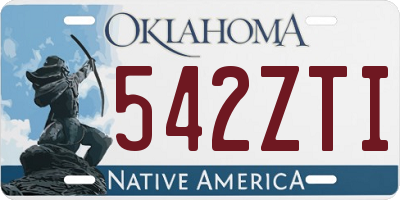 OK license plate 542ZTI