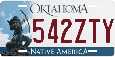 OK license plate 542ZTY