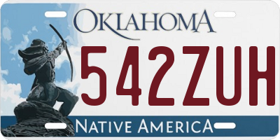 OK license plate 542ZUH