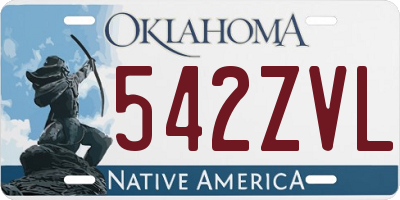 OK license plate 542ZVL