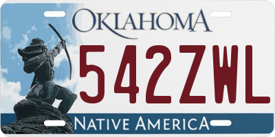 OK license plate 542ZWL