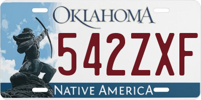 OK license plate 542ZXF