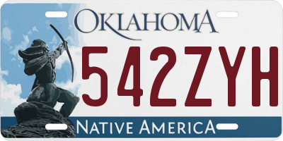 OK license plate 542ZYH