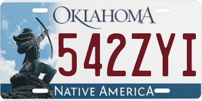 OK license plate 542ZYI