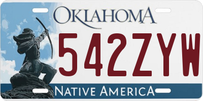 OK license plate 542ZYW