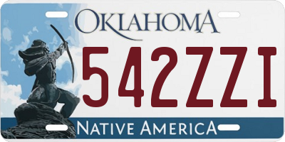 OK license plate 542ZZI