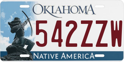 OK license plate 542ZZW