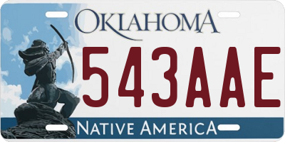 OK license plate 543AAE