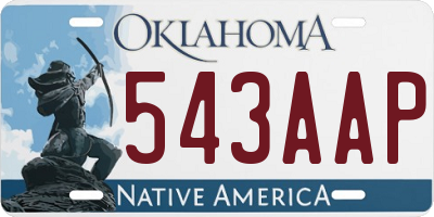 OK license plate 543AAP