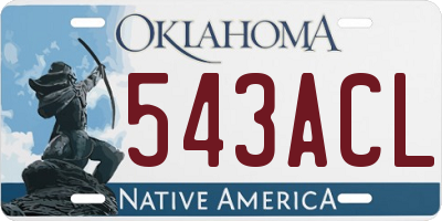 OK license plate 543ACL