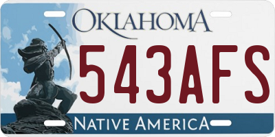 OK license plate 543AFS