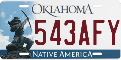 OK license plate 543AFY