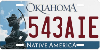 OK license plate 543AIE