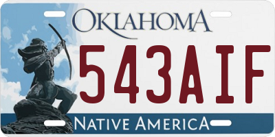 OK license plate 543AIF
