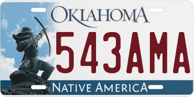 OK license plate 543AMA