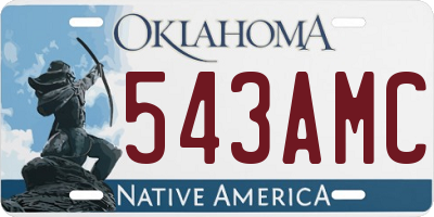 OK license plate 543AMC