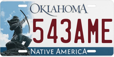 OK license plate 543AME