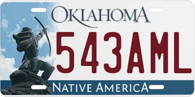 OK license plate 543AML