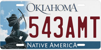 OK license plate 543AMT