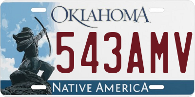 OK license plate 543AMV