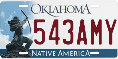 OK license plate 543AMY