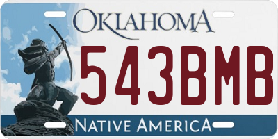 OK license plate 543BMB