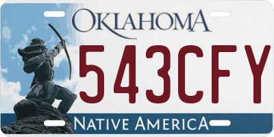 OK license plate 543CFY