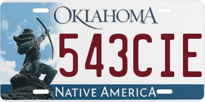 OK license plate 543CIE