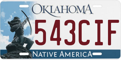 OK license plate 543CIF