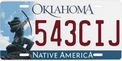 OK license plate 543CIJ