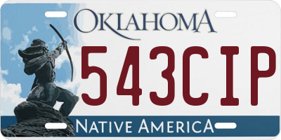 OK license plate 543CIP