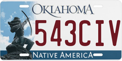 OK license plate 543CIV