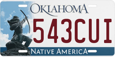 OK license plate 543CUI