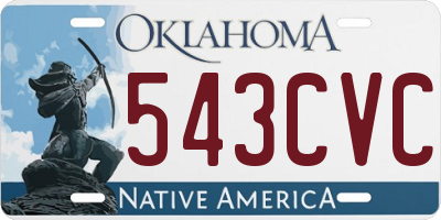 OK license plate 543CVC