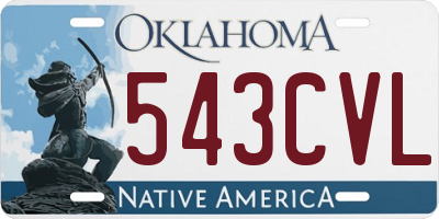 OK license plate 543CVL