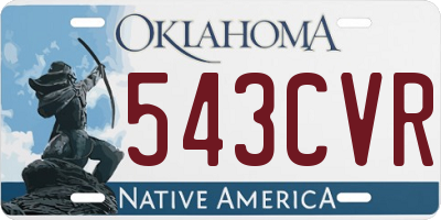 OK license plate 543CVR